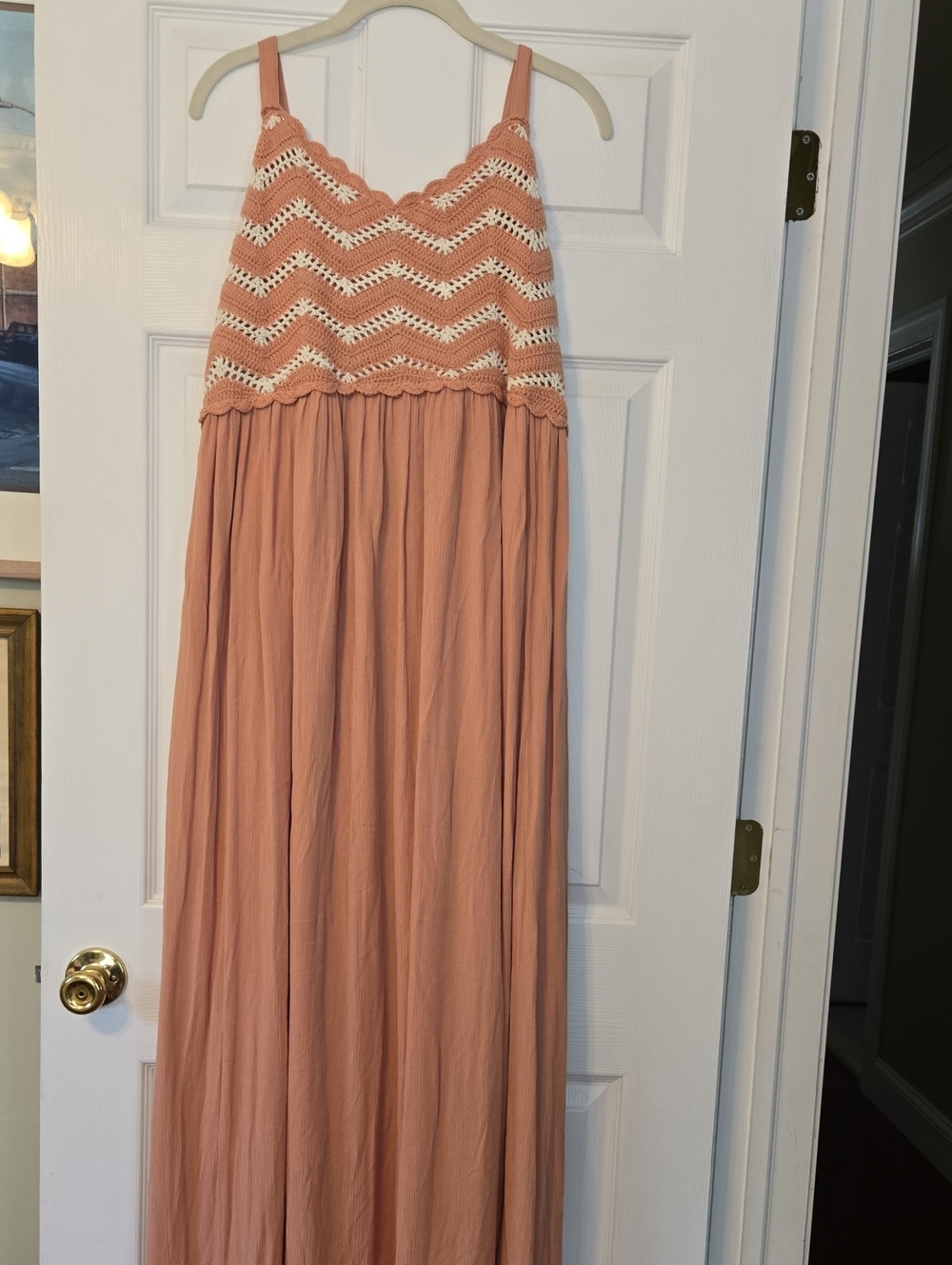 Du Jour Crochet-Bodice Maxi Skirt Dress - Dusty Rose